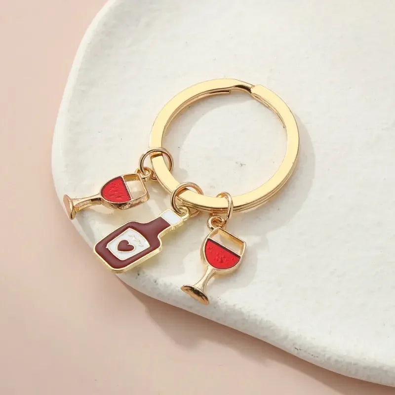 Cute Key Ring For The Red Wine Lover