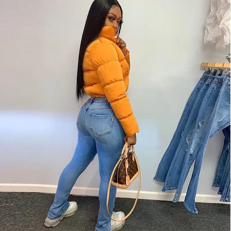 Essentials Down Filled Crop Puffer Jacket