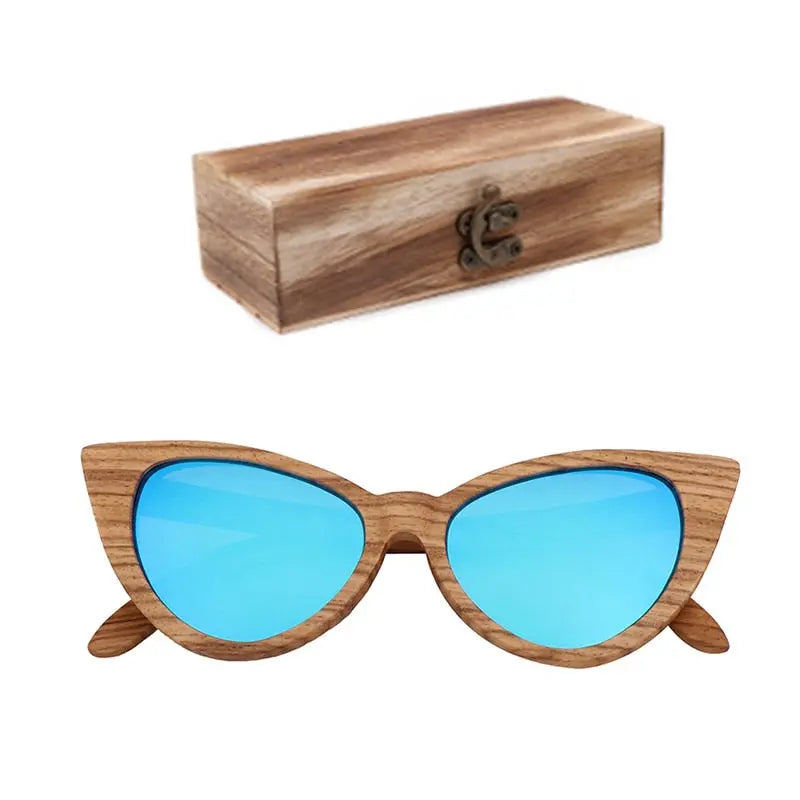 Luxury Fashion Polarized Sunglasses For Women Cat eye Sunglasses Wood Glasses With box Wooden ocularia solaria Gafas de sol