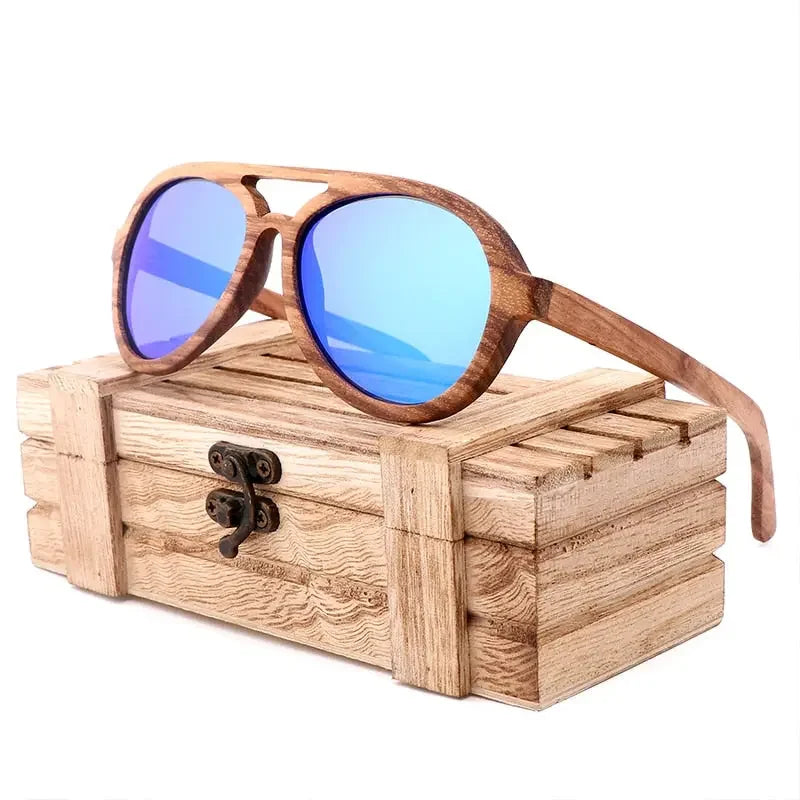 Vintage Wooden Polarized Driving Sunglasses UV400