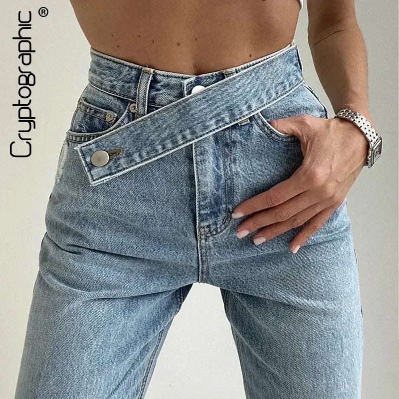 Straight Leg High Waist Jeans
