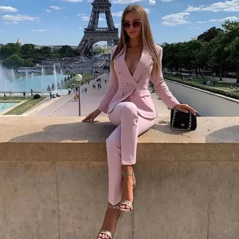Monaco Blazer & Pantsuit Career Set - LUXLIFE BRANDS