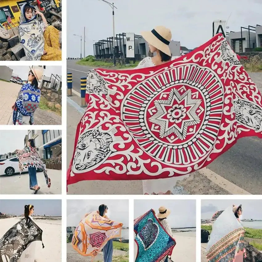 Oversized Boho Cotton Beach Blanket - LUXLIFE BRANDS