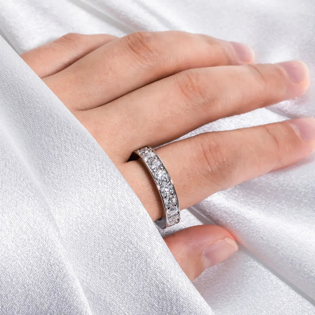 Girlfriend 3.5mm D Color 925 Silver Eternity Ring