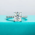 LUX 3ct D Color Radiant Cut D Color Moissanite Ring
