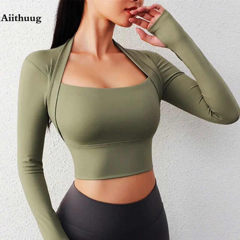 Laci Long Sleeve Padded Yoga Crop Top