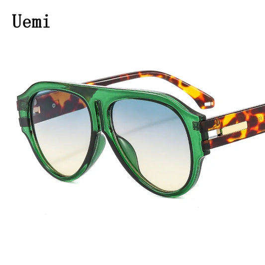 New Retro Pilot Oversized Square Sunglasses For Women Men Fashion Luxury Desiger Sun Glasses Trending UV400 Eyeglasses