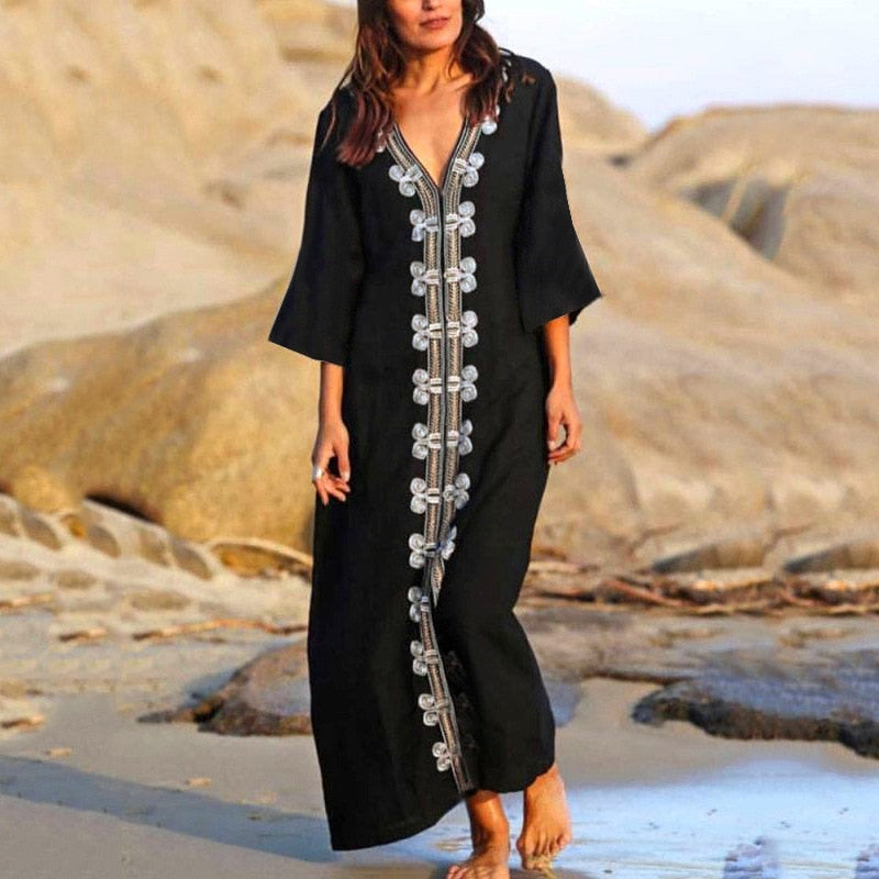 Kaftan Swimsuit Beach Dress Cover Up - Loose Fit