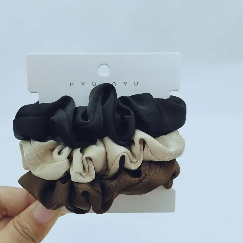 Satin Hair Scrunchies 3Pcs/Set