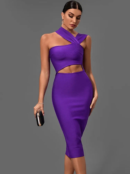 Passion Purple Bodycon Evening Party Dress XS-XL