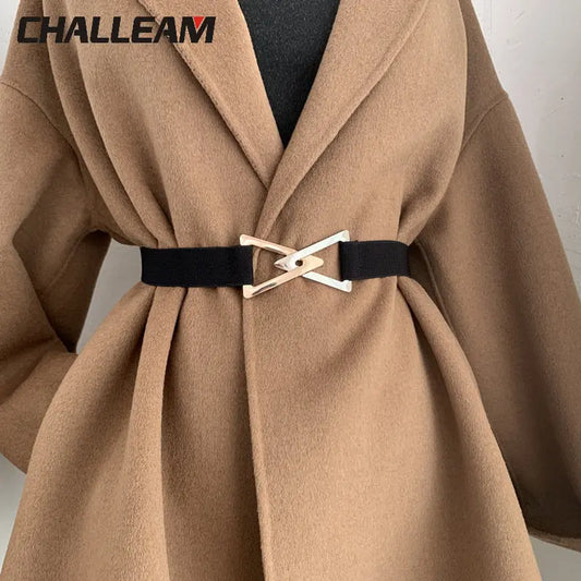 Triangle Belt Women's Decorative Elastic Dress Sweater Set Simple Black Brown Belt Multi functional Fashion Belt x254 - LUXLIFE BRANDS