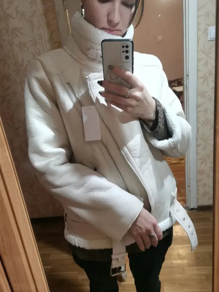 Soft Faux Leather Winter Jacket