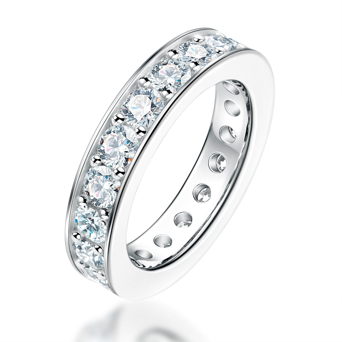 Girlfriend 3.5mm D Color 925 Silver Eternity Ring