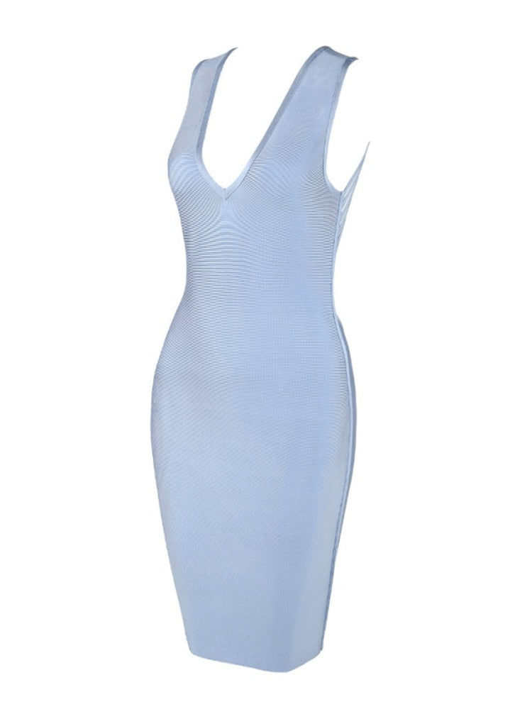 Bombshell Light Blue Bandage Bodycon Dress