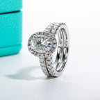 Wedding Band 2ct Total 2.648ct Oval Cut D Color Moissanite Ring Set