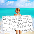 Woman Breast Pattern Towel Bathroom Towel Summer Swim Microfiber Boobs Big Beach Towel Funny Adults Gift Hand Towels Quick Dry