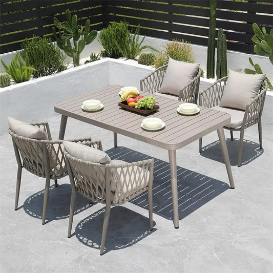 Nordic Outdoor Table and Chairs Set Garden Furniture Balcony Villa Lounge Chair Outdoor Chair Furniture Dining Table Set U