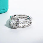 Wedding Band 2ct Total 2.648ct Oval Cut D Color Moissanite Ring Set