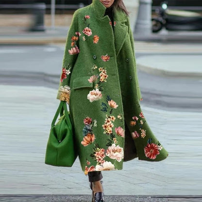 LOVE Winter Women Blend Wool Coat Lady Long Cardigan Coats Jacket