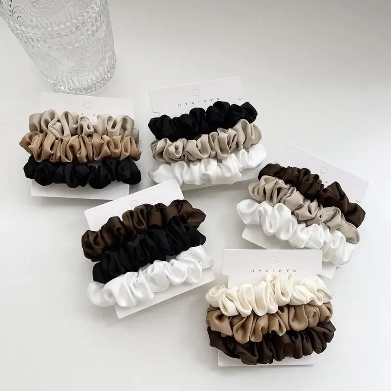 Satin Hair Scrunchies 3Pcs/Set