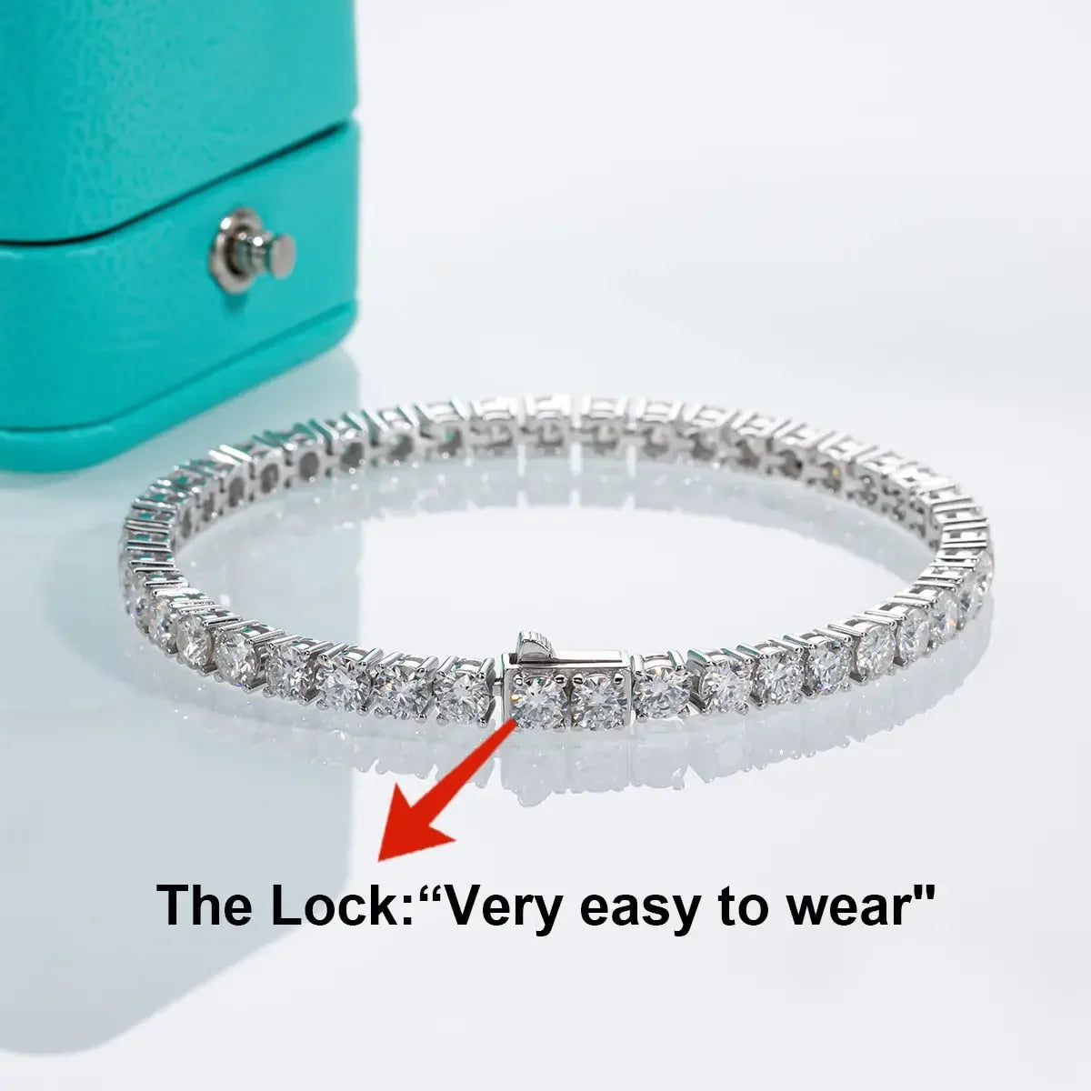 Luxurious 6.5mm 24-29cttw D Color Moissanite Diamond Tennis Bracelet 925 Sterling Silver