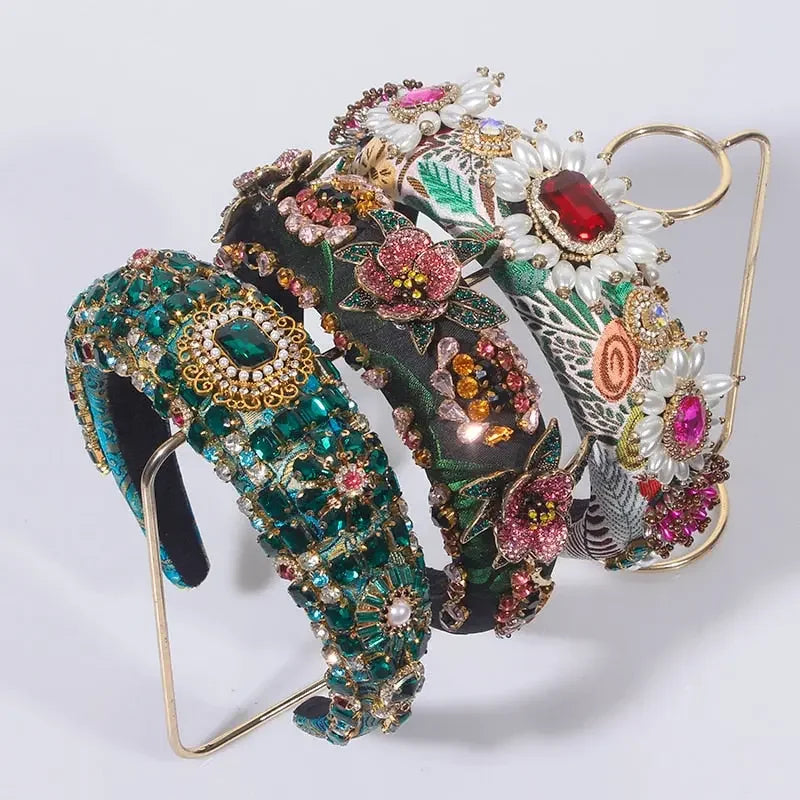 LUX Designer Rhinestone Baroque Headbands