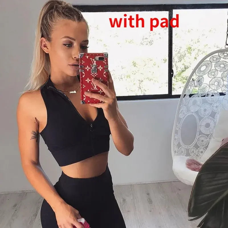 Yoga Top with Zipper Front - LUXLIFE BRANDS