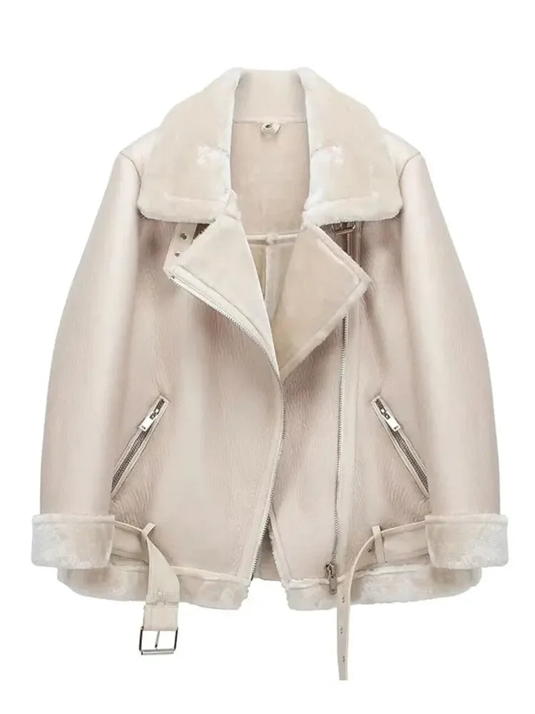 Soft Faux Leather Winter Jacket