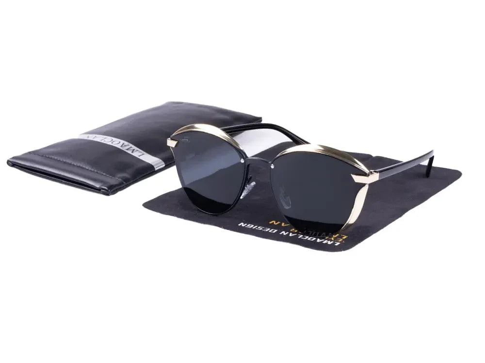 Women Polarized Metal Frame Sunglasses Sunshade Luxury Cat Eye Ladies Vintage Female Sun Glasses Oculos Gafas