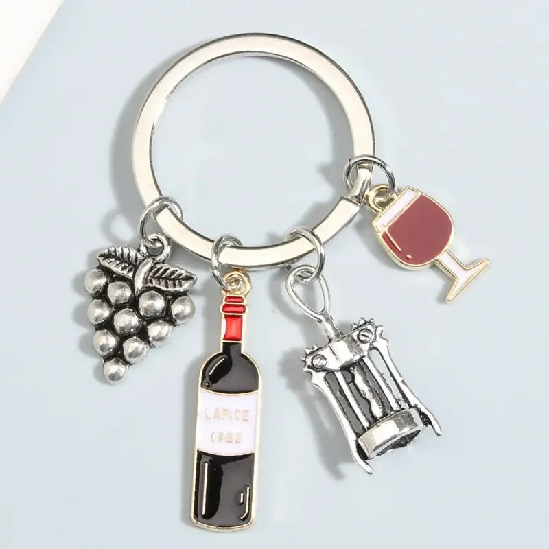 Cute Key Ring For The Red Wine Lover