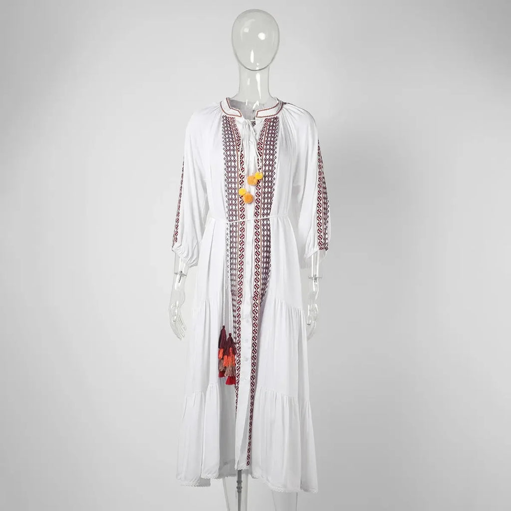NUBU Embroidery Beach Dress - LUXLIFE BRANDS