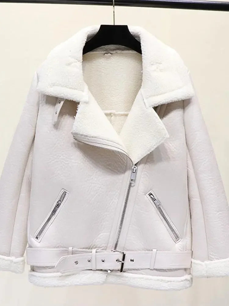 Soft Faux Leather Winter Jacket