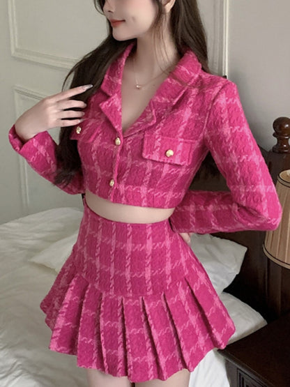 Vintage Tweed Jacket + Skirt Two Piece Set