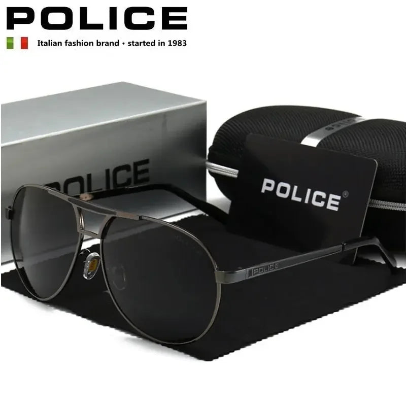 Luxury Brand POLICE Driving Sunglasses Men Polarized Chameleon Discoloration Sun glasses for men UV400 8481