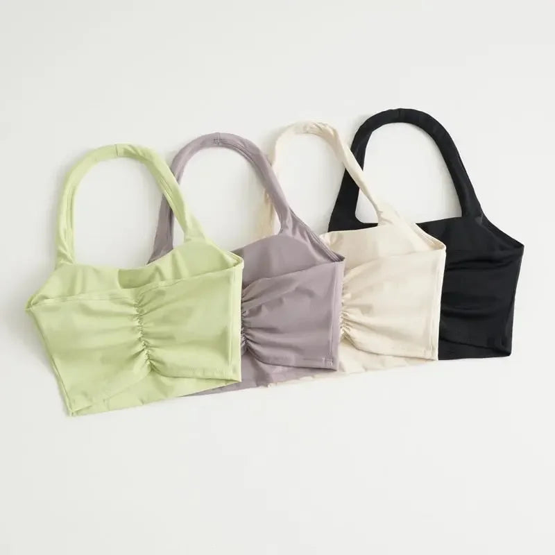 Sexy Halter Padded Athletic Sport Bra Women Backless Workout Gym Yoga Crop Top Fitness Bra with Built In Bra