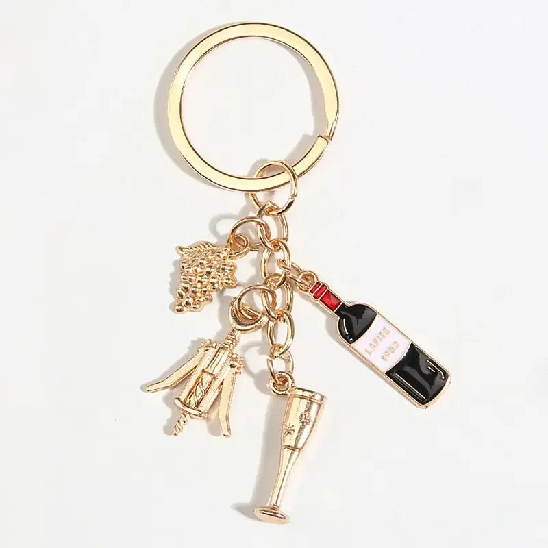 Cute Key Ring For The Red Wine Lover