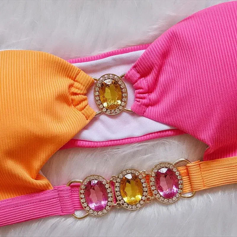 Sunset LUX Bandeau Bling Push Up Bikini