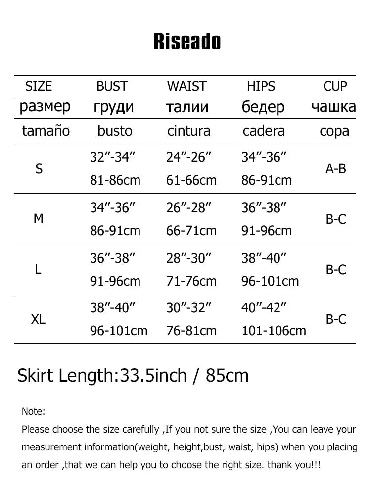 Riseado Swimsuit with Skirt Highh Waist Swimwear 2023 Women Push Up Bathing Suit Swimming Suit for Women Beachwear Summer Swim