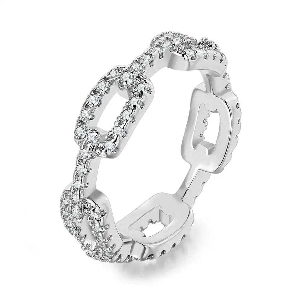 Dazzling Link Chain Ring