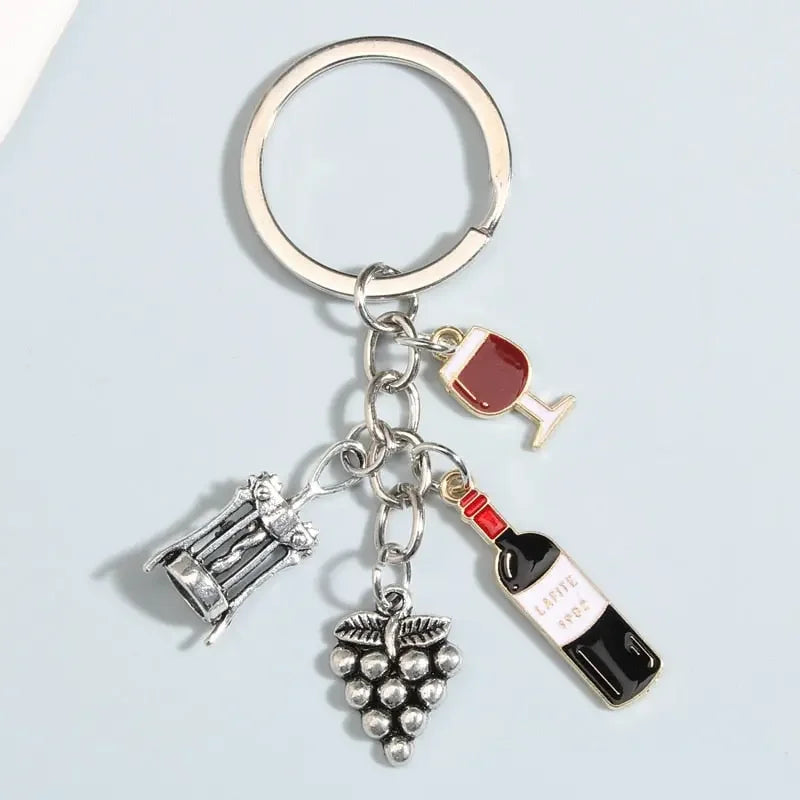 Cute Key Ring For The Red Wine Lover