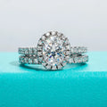 Wedding Band 2ct Total 2.648ct Oval Cut D Color Moissanite Ring Set