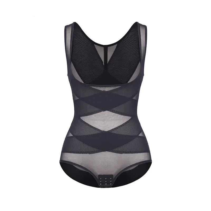 Mesh Thongs Bodysuit Shapewear Women Seamless Full Body Shaper Waist Slim Tummy Control Underwear Flat Belly Underbust Corset