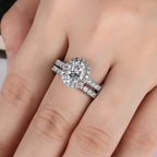 Wedding Band 2ct Total 2.648ct Oval Cut D Color Moissanite Ring Set
