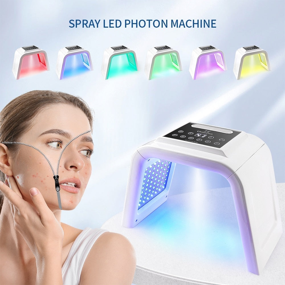 Portable 7 Colors LED Photon Machine Nano Spray Skin Moisturizing Face Steamer Facial SPA Salon Face&Body LED Mask PDT Machine