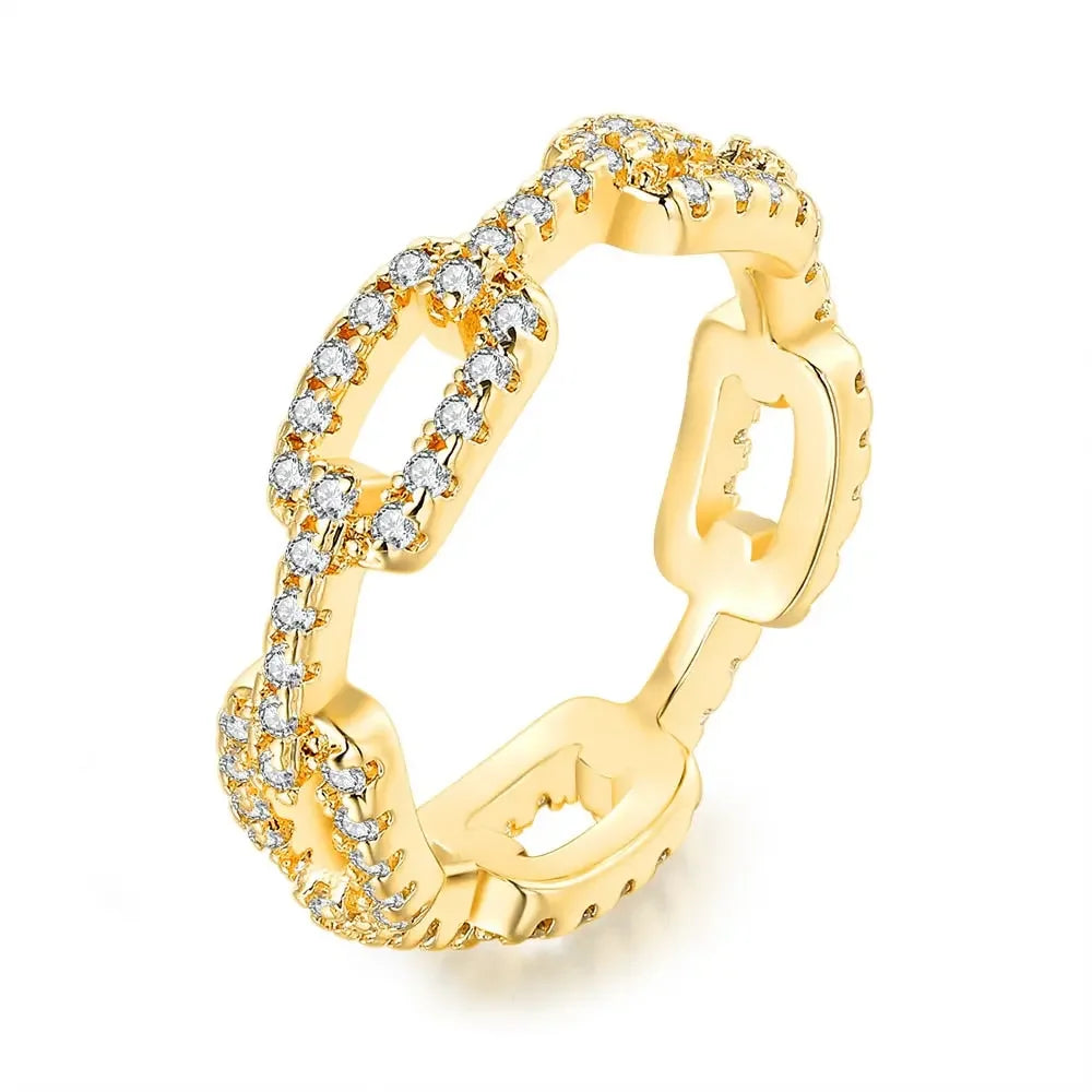 Dazzling Link Chain Ring