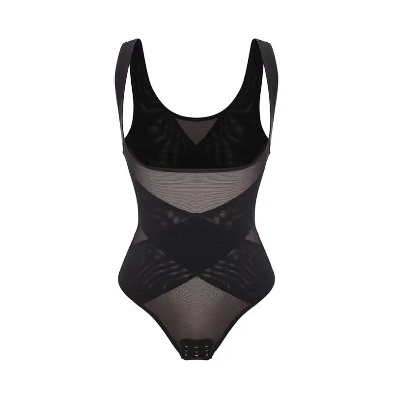 Mesh Thongs Bodysuit Shapewear Women Seamless Full Body Shaper Waist Slim Tummy Control Underwear Flat Belly Underbust Corset
