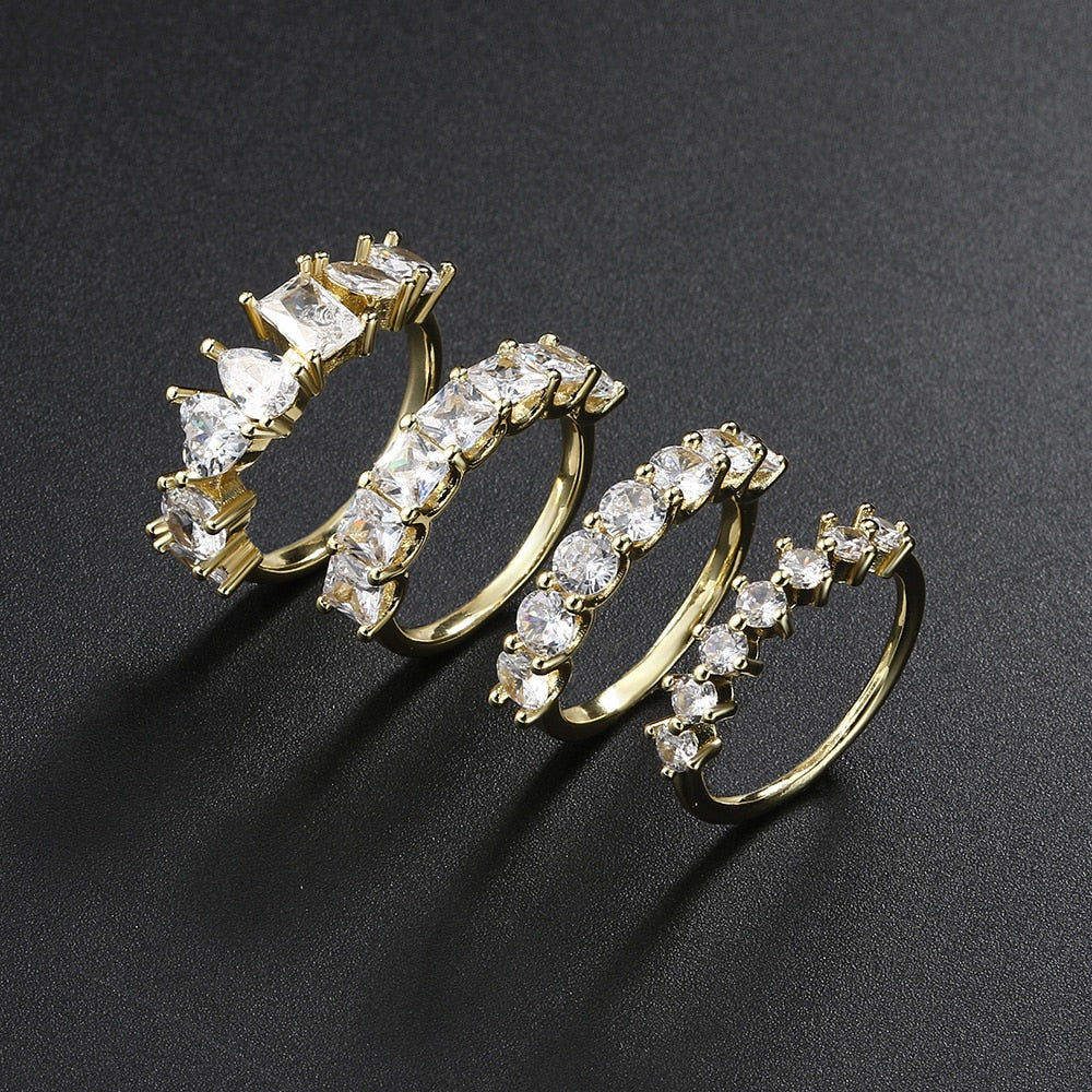Happy Hour Crystal Stacking Rings