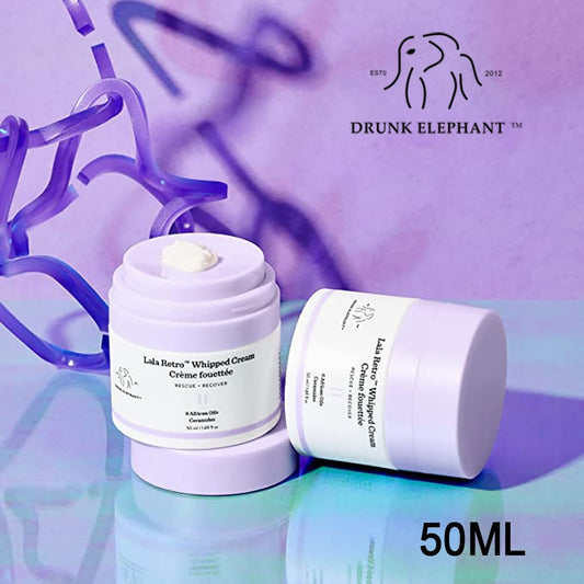 Face Cream Drunk Elephant 50ML Lala Retro Whipped Cream Recover+Rescue 6 Rare African Oils Plantain Extract PH5.2 LUXLIFE BRANDS