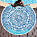 Microfiber Mandala Round Beach Towel Throw Blanket Soft Absorbent Quick Dry Multi-Purpose Picnic Yoga Meditation Mat Roundie