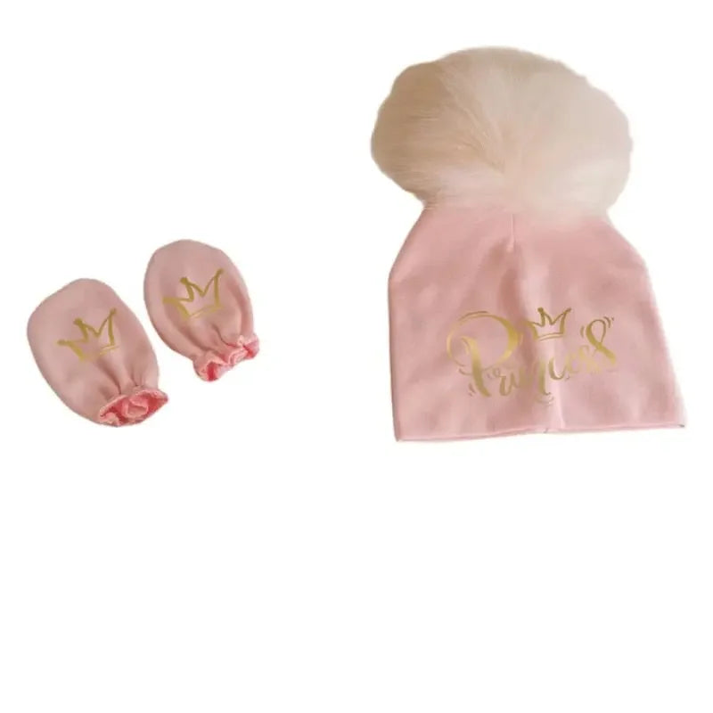 newborn baby photography props cotton beanie with detachable pompom hat beanie bonnet with gloves foot covers princess prince